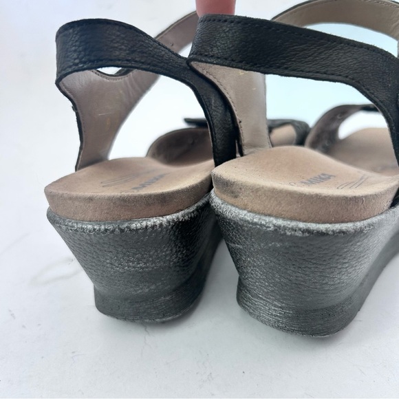 ROMIKA Nevis 05 Black Perforated Leather Wedge Heel Sandal Size 39 8.5 - Picture 8 of 12